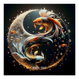 Poster Fantastique Koi Yin Yang Mignon
