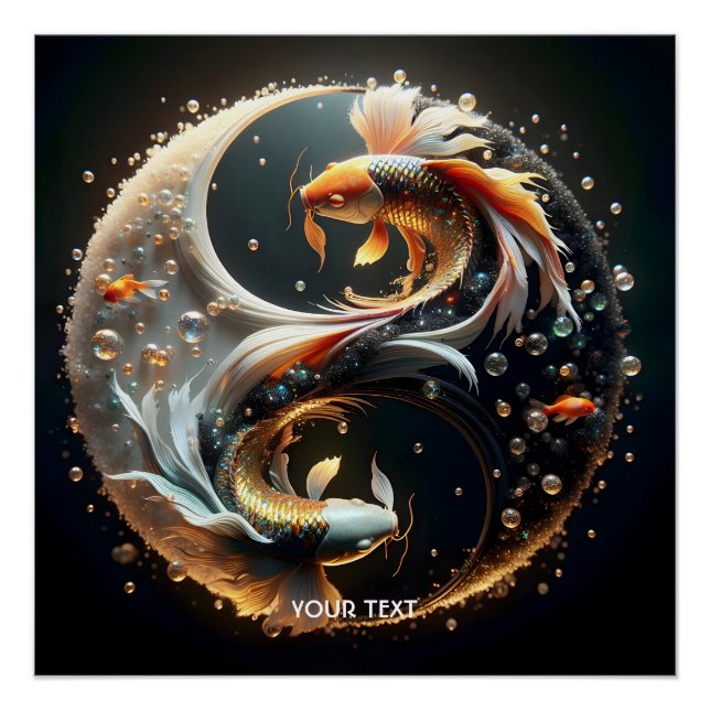 Poster Fantastique Koi Yin Yang Mignon (Devant)