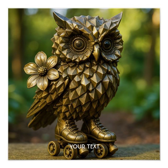 Poster Fantasy Cute Brass Owl Skates (Devant)
