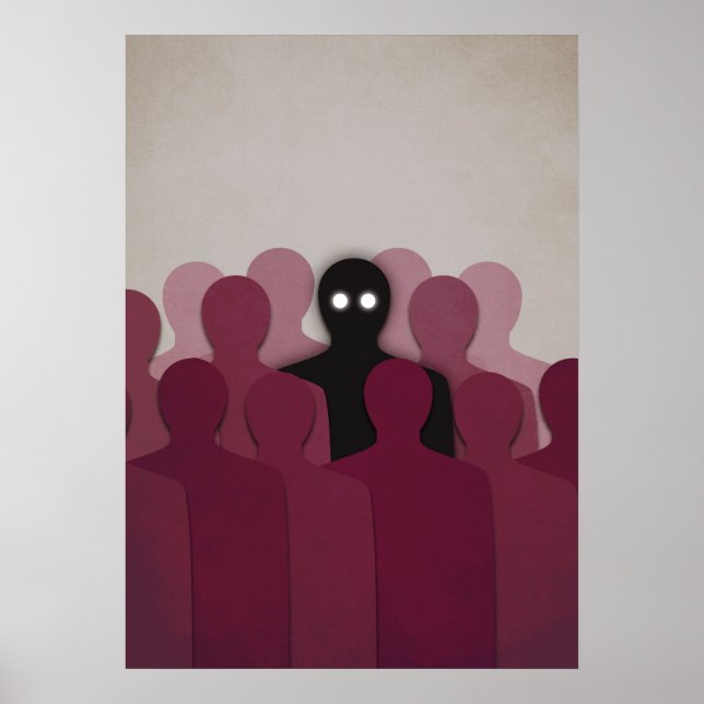 Poster Fantôme D'Art D'Horreur éffrayant Dans La Foule De (Devant)