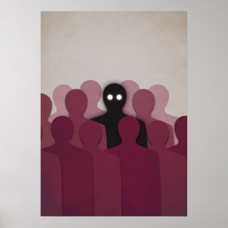 Poster Fantôme D'Art D'Horreur éffrayant Dans La Foule De