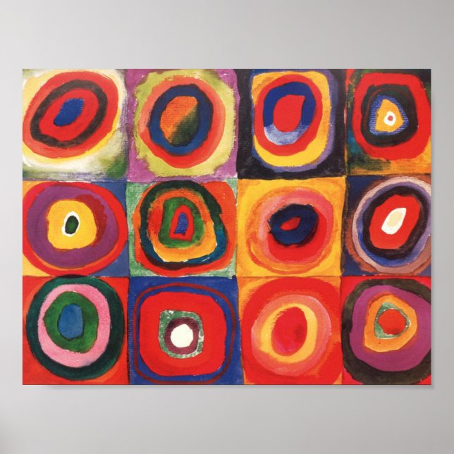 Poster Farbstudie Quadrate - art coloré (Devant)