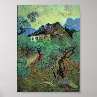 Poster Farmhouse Among Olive Trees Van Gogh Fine Art