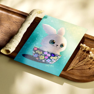 Poster Faune adorable du printemps Gardien : Lapin en fle