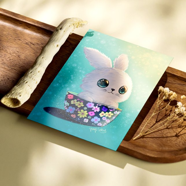 Poster Faune adorable du printemps Gardien : Lapin en fle (Créateur téléchargé)