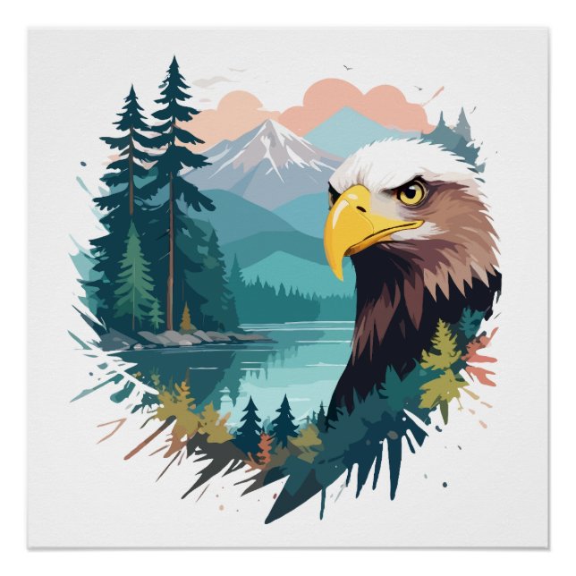 Poster Faune d'aigle Nature animale Nature extérieure Nat (Devant)
