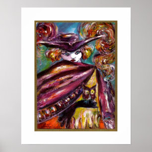 Poster FAUST / Masque Mystérieux avec Tricorne et Hibou
