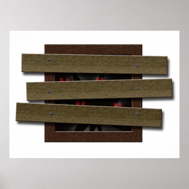 Poster Faux Boarded Up Window Halloween Haunween Maison (Devant)