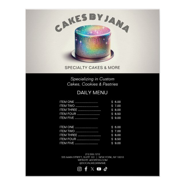 Poster Faux Holographic Rainbow Parties scintillant boula (Devant)