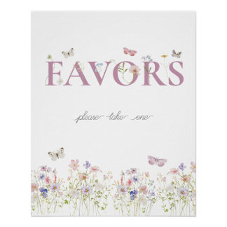 Poster Favoriser Papillon Floral Jardin Douche Anniversai