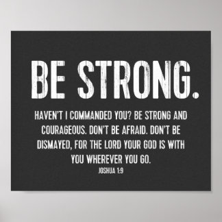Poster Favorite Bible Verse Poster, Christian, Be Strong
