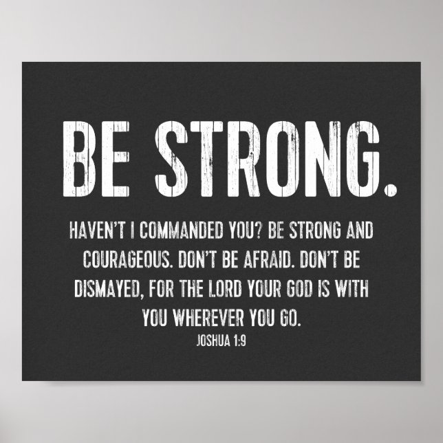 Poster Favorite Bible Verse Poster, Christian, Be Strong (Devant)