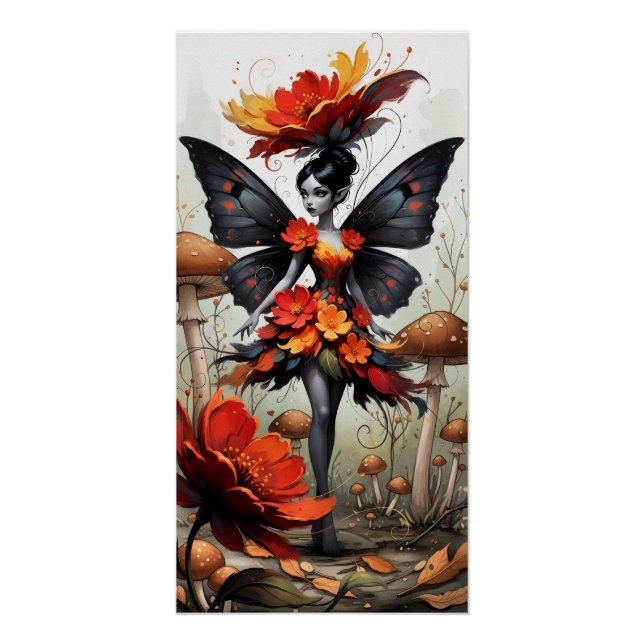 Poster Fée de Fleur Fantaisiste (Devant)
