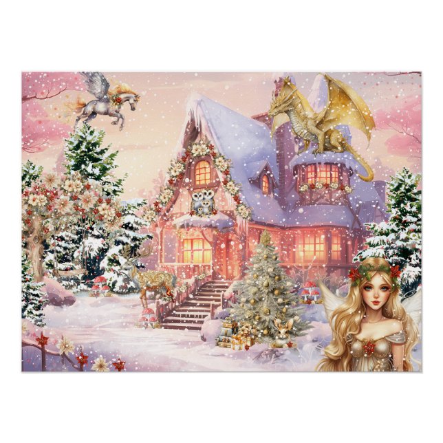 Poster Fée de Noël magique et fantaisiste (Devant)