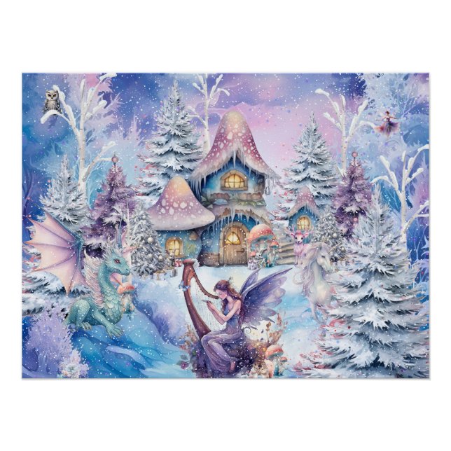 Poster Fée de Noël Magique et Fantaisiste (Devant)