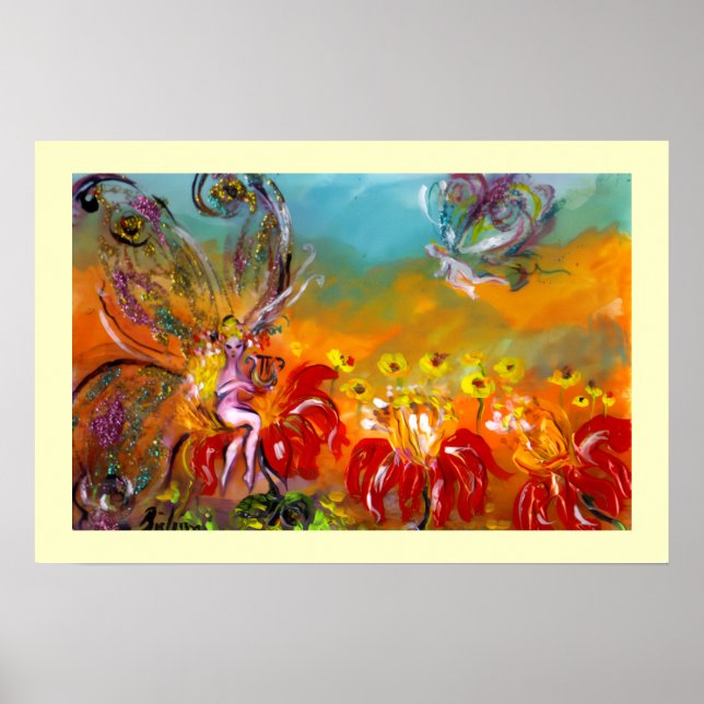 POSTER FÉE DES FLEURS ROUGES (Devant)