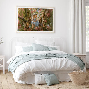 Poster Fée en robe bleue avec bébés fées gumnut