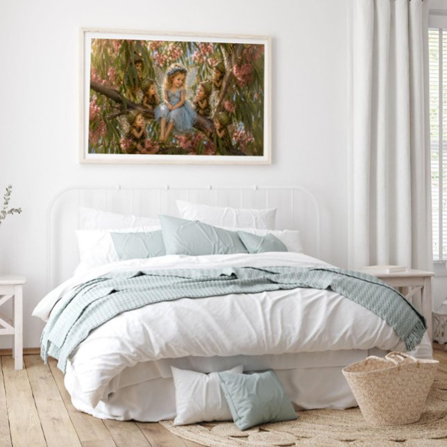 Poster Fée en robe bleue avec bébés fées gumnut (Créateur téléchargé)