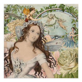 Poster Fées et fleurs d'Ephémère vintages