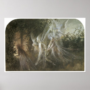 Poster Fées Regardant à travers un arc gothique, c. 1864