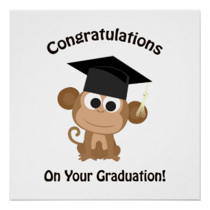Poster félicitations à votre singe diplômé