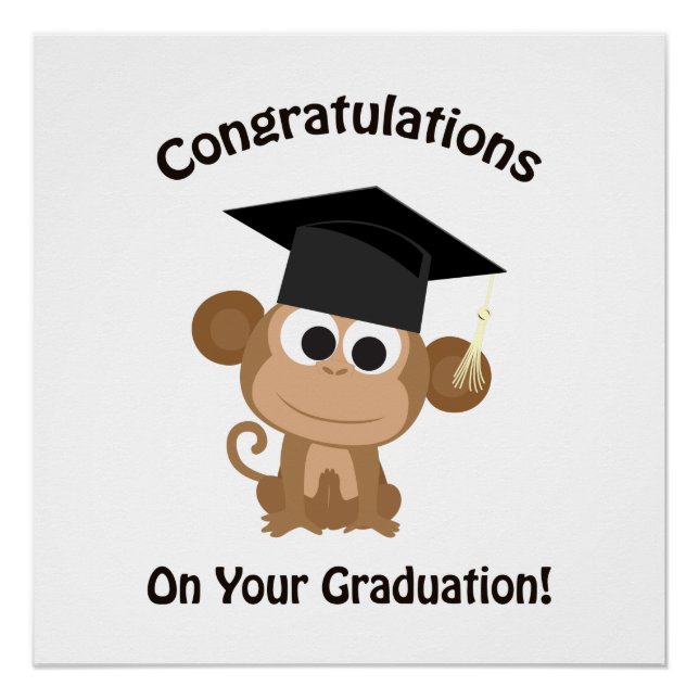 Poster félicitations à votre singe diplômé (Devant)