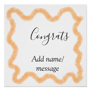 Poster Félicitations spirale orange bordure espagnole boh