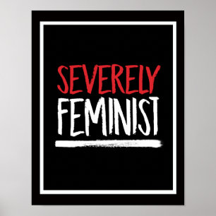 Poster Feministe sévère - blanc -