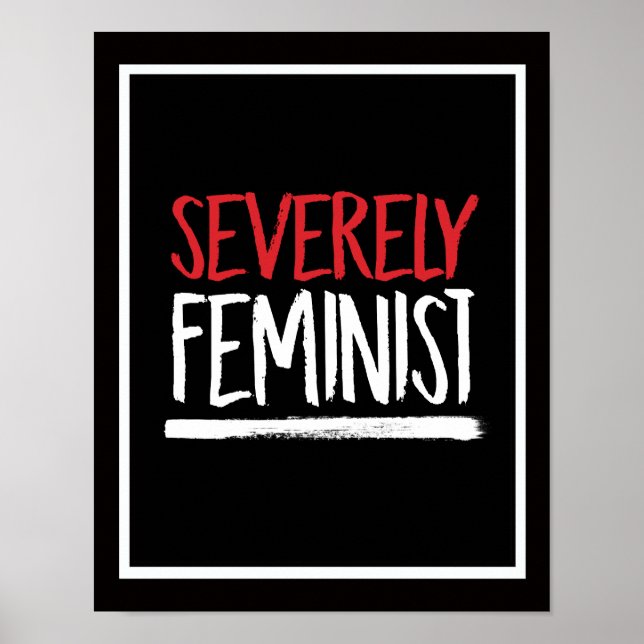 Poster Feministe sévère - blanc - (Devant)