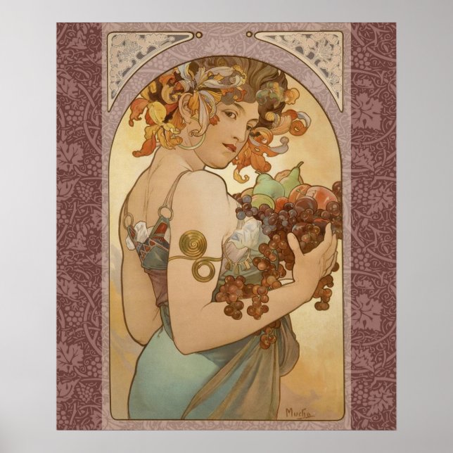 Poster Femme Art Nouveau Mucha Belle (Devant)