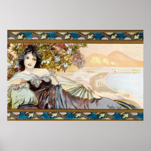 Poster Femme Art Nouveau vintage par Alphonse Mucha