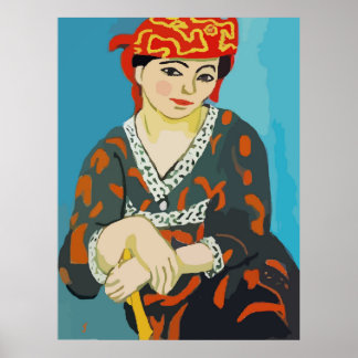 Poster Femme assise de style fauviste