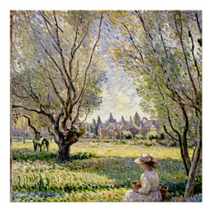 Poster Femme assise sous les saules
