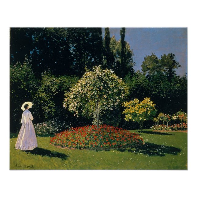 Poster Femme au jardin - Claude Monet (Devant)