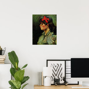 Poster Femme au ruban rouge Portrait de Vincent van Gogh