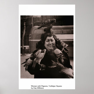 Poster Femme aux pigeons, Carré de Trafalgar