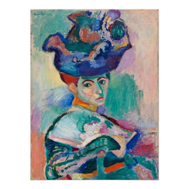 Poster Femme avec Casquette par Henri Matisse (Devant)