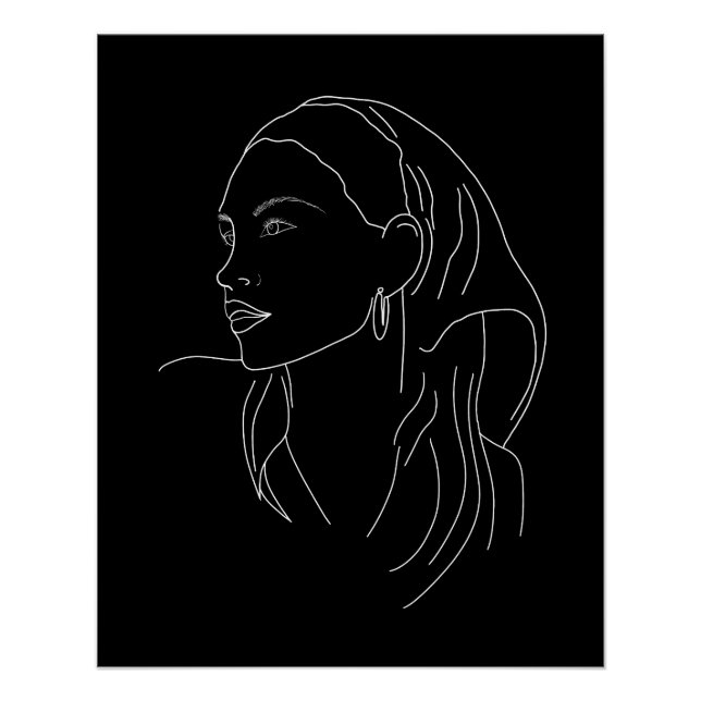 Poster Femme avec Écharpe (Devant)