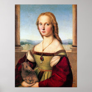 Poster Femme avec la licorne par Raphael - Poster/Imprime