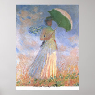 Poster Femme avec le parasol par Claude Monet