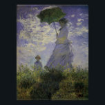 Poster Femme avec parasol par Claude Monet, Art Vintage<br><div class="desc">La promenade, Camille Monet et Son Fils Jean (Femme avec un Parasol) (1875) de Claude Monet est une vintage peinture impressionniste de famille de portrait. Une mère se promène avec son jeune enfant dans un champ ou dans une prairie printanière. Elle tient un parasol et porte une belle robe qui...</div>