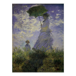 Poster Femme avec parasol par Claude Monet, Art Vintage