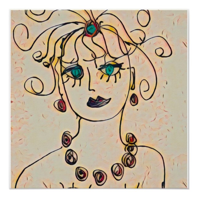 Poster Femme avec un collier (Devant)