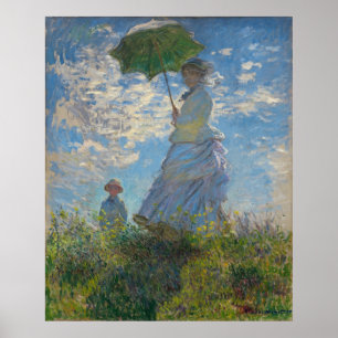 Poster Femme avec un parasol par Claude Monet