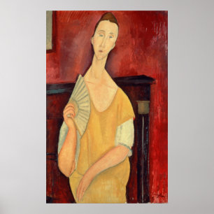 Poster Femme avec ventilateur 1919