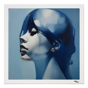 Poster Femme bleue