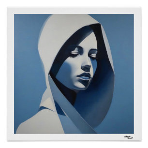 Poster Femme bleue