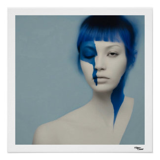 Poster Femme bleue