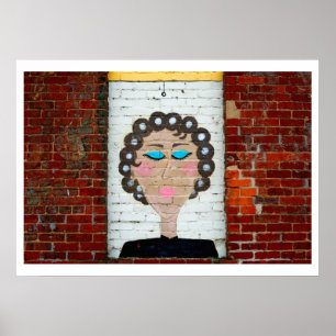 Poster Femme dans des bigoudis