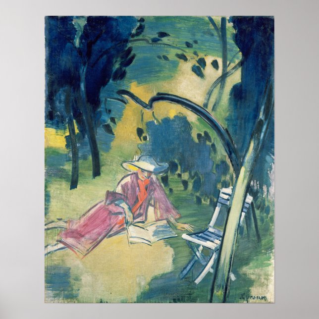 Poster Femme dans le jardin (Devant)